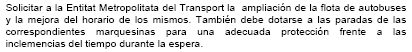 Extracte del programa electoral de C's de Gavà reclament les marquesines a les parades d'autobús a Gavà Mar (Maig de 2007)